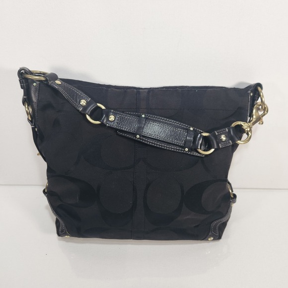 Coach Handbags - Coach Y2K Vintage Signature Carly Canvas Large Black Hobo Shoulder Purse